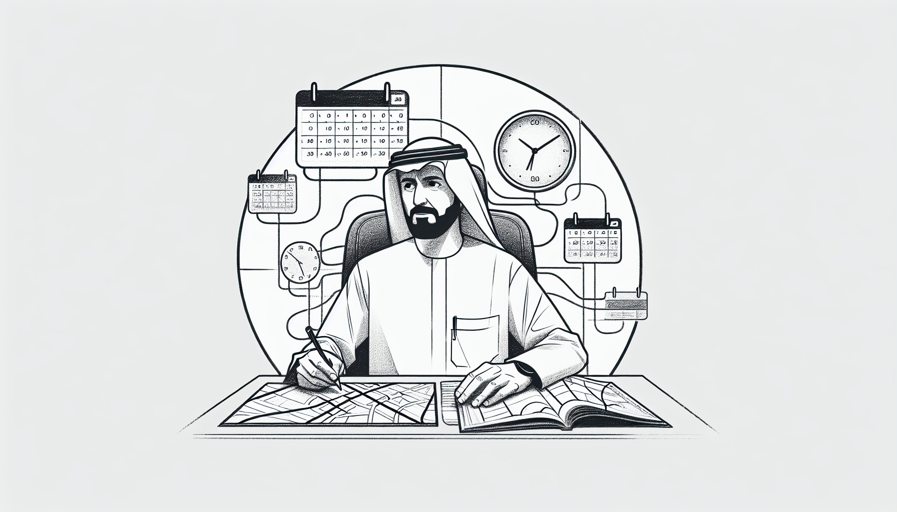 Pencil sketch illustration for: Drive Time Optimization: Cutting Travel Burnout for In-Home ABA Services