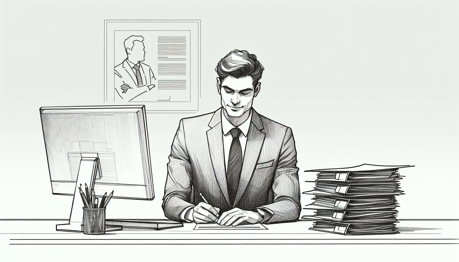 Pencil sketch illustration for: Job Description That Converts: BCBA Template for 75%+ Application Rate