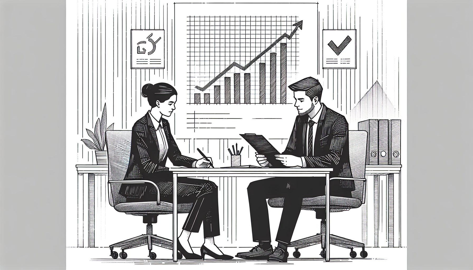 Pencil sketch illustration for: Individual Development Plans: Crafting Growth Roadmaps for ABA Staff