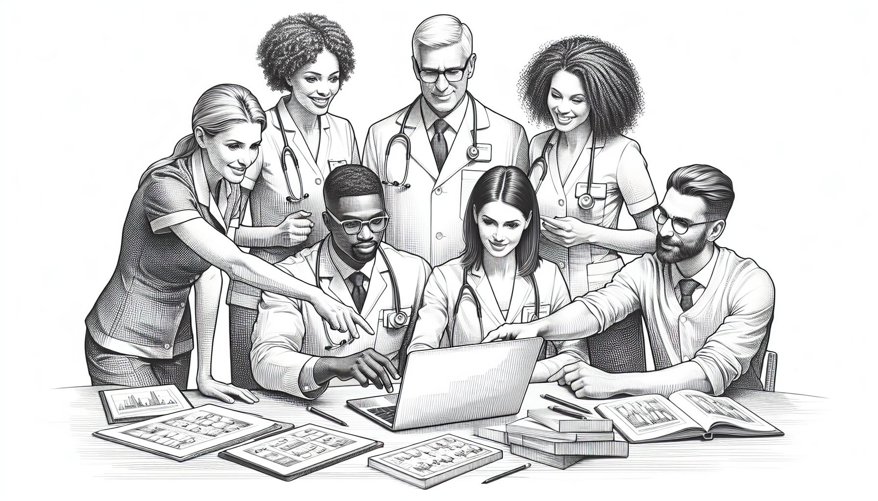 Pencil sketch illustration for: Scaling ABA Training with Technology: How to Choose an LMS for Onboarding