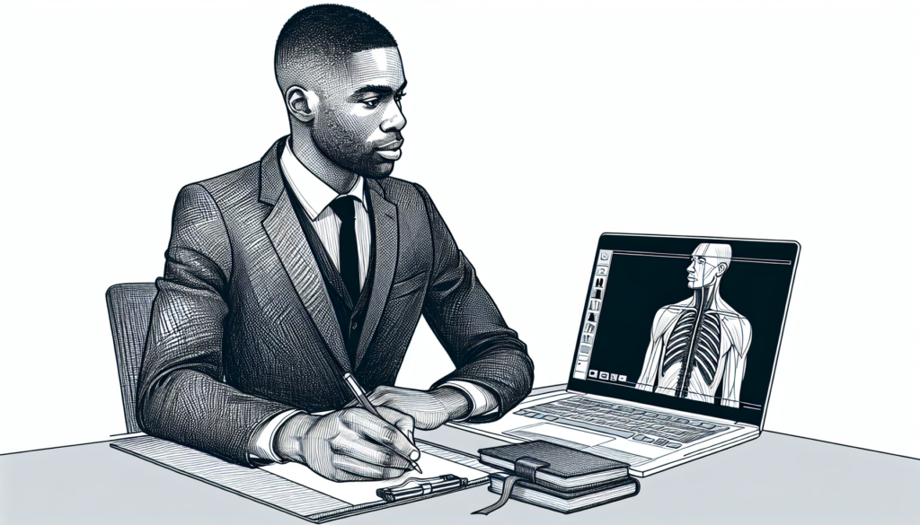 Pencil sketch illustration for: Using AI-powered video feedback to improve ergonomics: An analog experiment