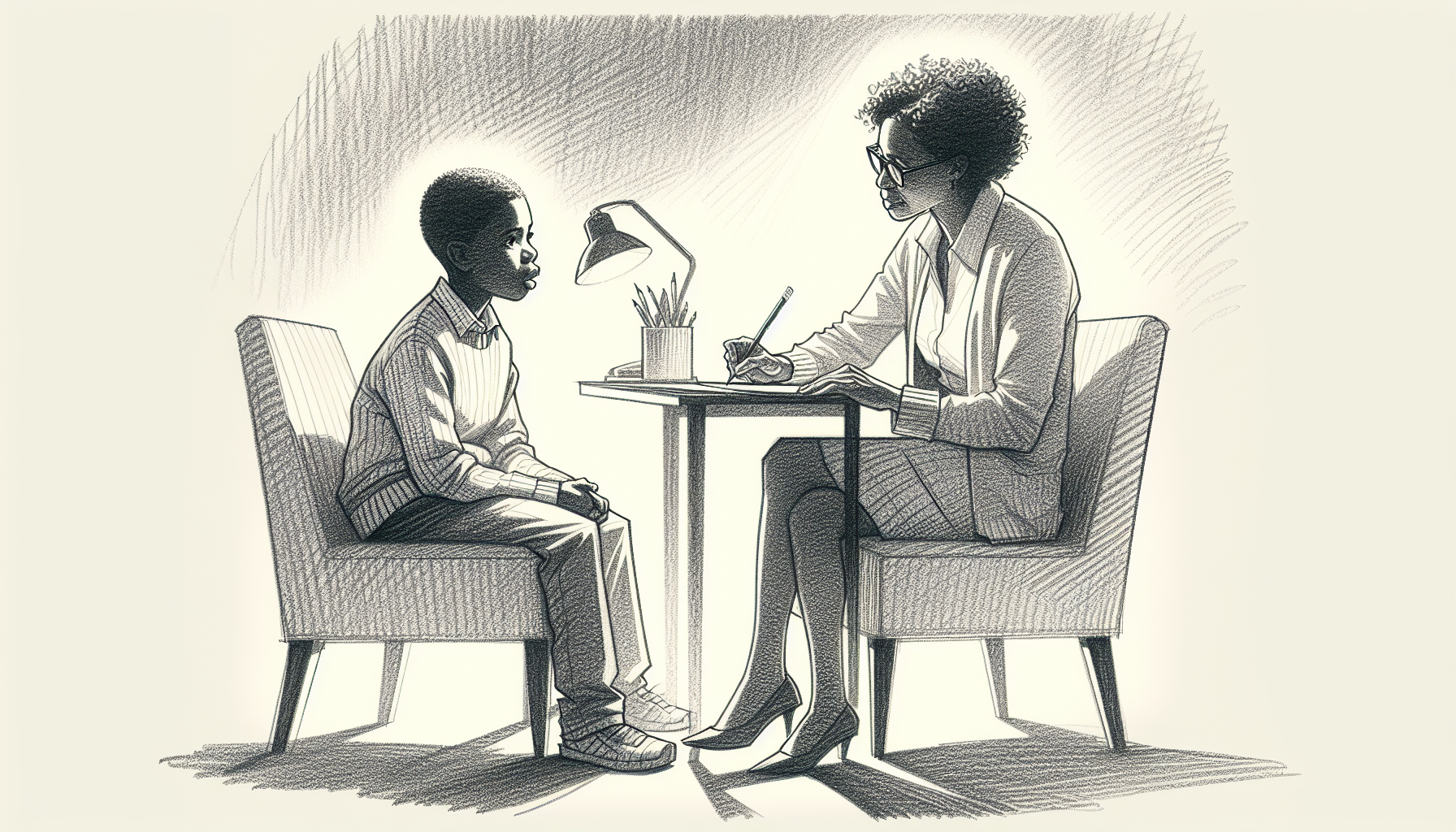 Pencil sketch illustration for: Understanding echoics: identifying predictive indicators of vocal imitation.