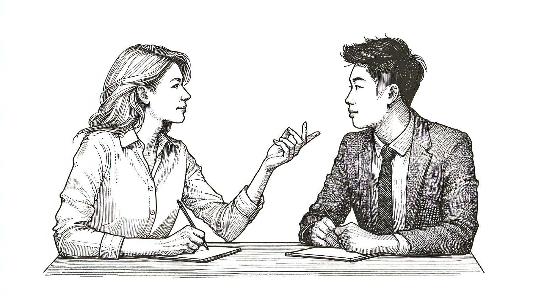 Pencil sketch illustration for: An evaluation of task clarification and feedback to teach feedback reception skills